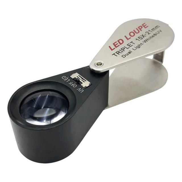 アズワン LEDライト付繰り出しルーペ 15× 白色LED/UV LED  MG7802-15 1個