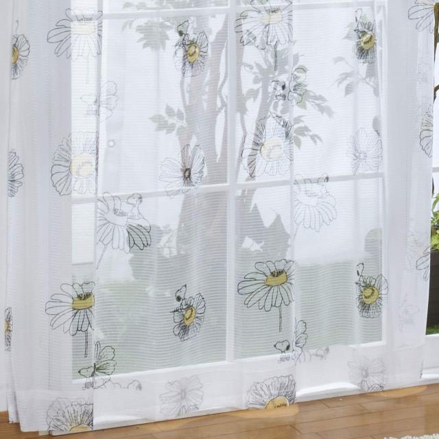 ピーナッツ(Peanuts) SNOOPY スヌーピー レースカーテン2枚セット フラワー 100×133cm KO-2 (1675022)の通販は 5,385円