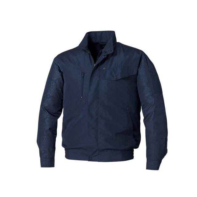 KUCHOFUKU 空調服 空調服 ポリエステル製エンボスプリント空調服ウェアのみネイビー×ネイビーエンボス4L (KU92000C03S6 2336)の通販は 7,058円