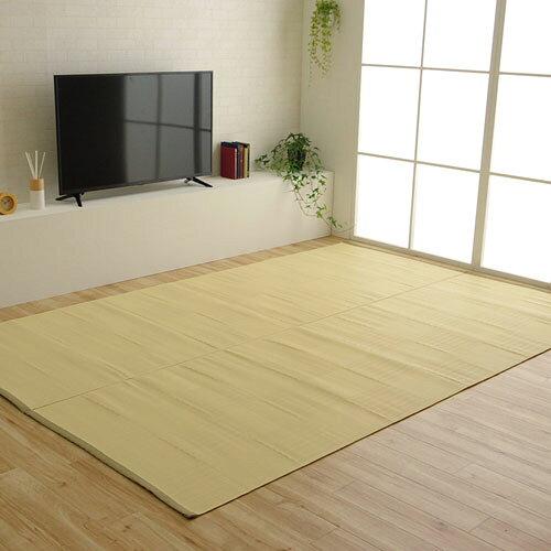 イケヒコ ラグカーペット リリーフ アイボリー 江戸間10畳 約440×352cm 洗える 日本製 国産 抗菌 防臭 消臭 アウトドア レジャー 敷物 和室 シンプル #2129009