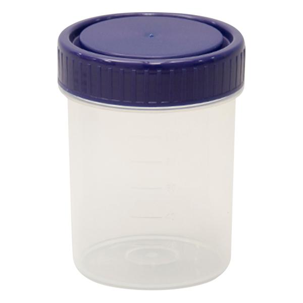 アズワン 滅菌サンプル容器(個包装タイプ) 青 120mL  P40104B 1箱(200個入)