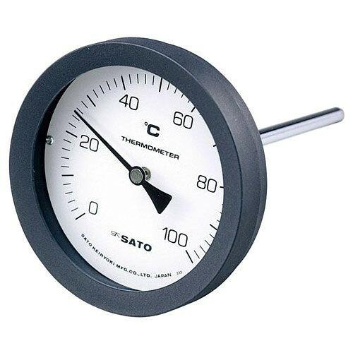 佐藤計量器製作所 バイメタル式温度計 2080-04 0〜50°C 100mm BM-T-100P 1セット