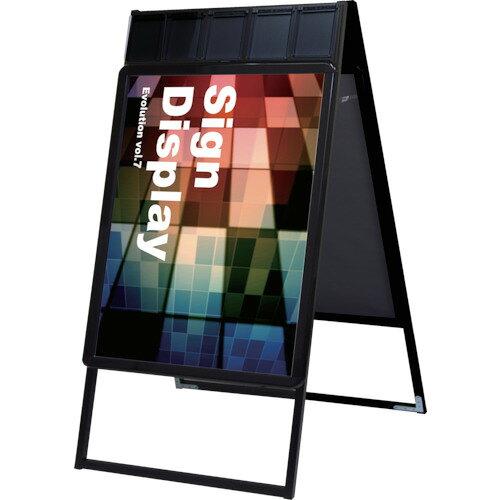 常磐精工 ポスターグリップスタンド看板パンフレットケース付(屋内用) A1両面ブラック PGSKP-A1RB 1個