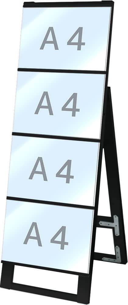 常磐精工 ブラックカードケーススタンド看板 A4横 4片面  BCCSK-A4Y4K 1台
