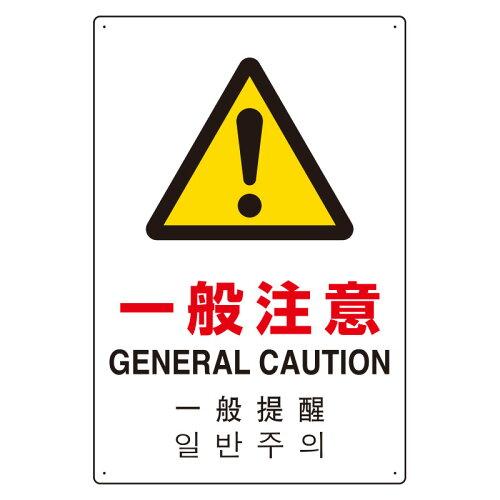 アズワン JIS規格安全標識(日英中韓4ヵ国語) 一般注意  802-916 1個
