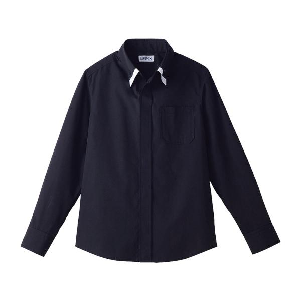 ... レイヤードBD衿長袖シャツ SSET-1312 BK×WT【SSY3602】の通販は