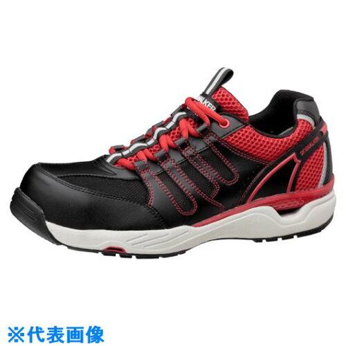 midori-anzen 先芯入りスニーカー 通気底 ブラック/レッド 27.5cm  MPV-01-BK/RD-27.5 1足の通販は
