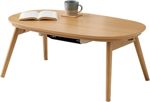 HAGIHARA 萩原 萩原 こたつ こたつテーブル コタツ テーブル カジュアル 一人用 【コタツに見えないコタツ】 楕円形 折りたたみ式 完成品 ナチュラル カルミナ950NAの通販は