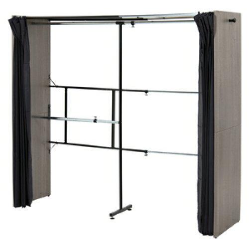 HAGIHARA 萩原 萩原 ハンガーラック クローゼット コートラック 大容量 【安心の耐荷重】 幅伸縮式 洗えるカーテン付き グレー VR-7242GYの通販は