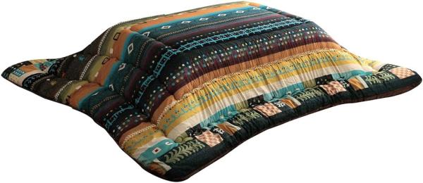 イケヒコ こたつ 掛け布団 ベルダ 約205×285cm ブルー 大判 長方形 単品 ギャッペ柄 肌触り なめらか #6032429