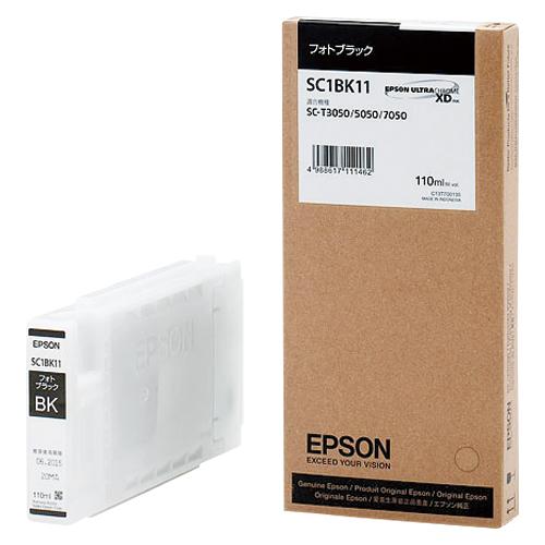 EPSON エプソン SureColor用 インクカートリッジ/110ml(フォトブラック) SC1BK11の通販は