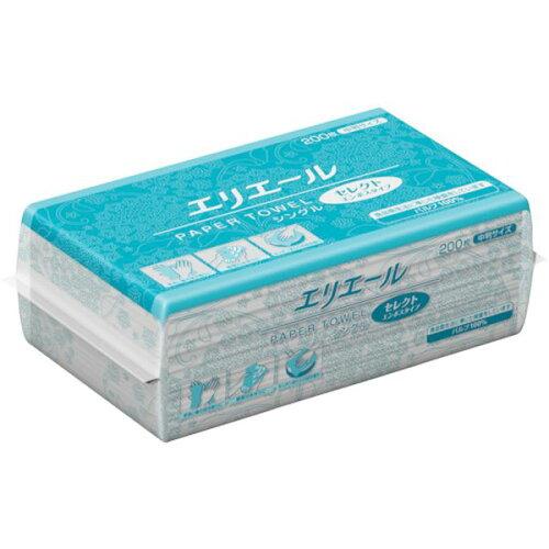エリエールペーパータオル セレクトエンボスタイプ シングル 中判 200枚×50パック入  823389 1ケース(200枚×50パック入)の通販は 8,061円