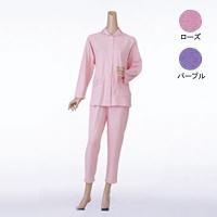 神戸生絲 楽らくパジャマ 無地タイプ 上下セット 婦人用 / No.92 S ローズ