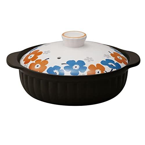 スズ木 土鍋 直火 レンジ 対応 3-4人用 8.5号 サーマテック 花柄 アネモーナ 7223-0640