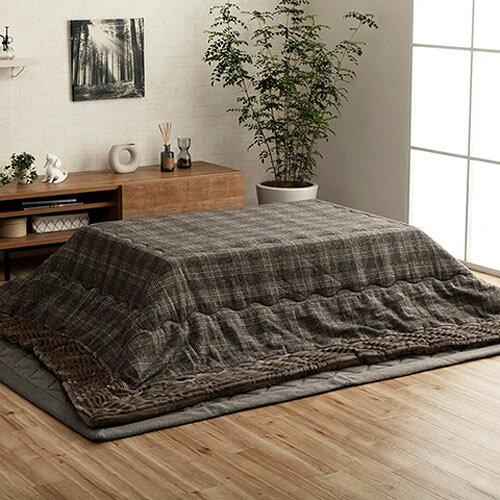 イケヒコ こたつ 掛け布団 バラン 約190×240cm グレー 長方形 単品 カジュアル チェック モダン #6840919