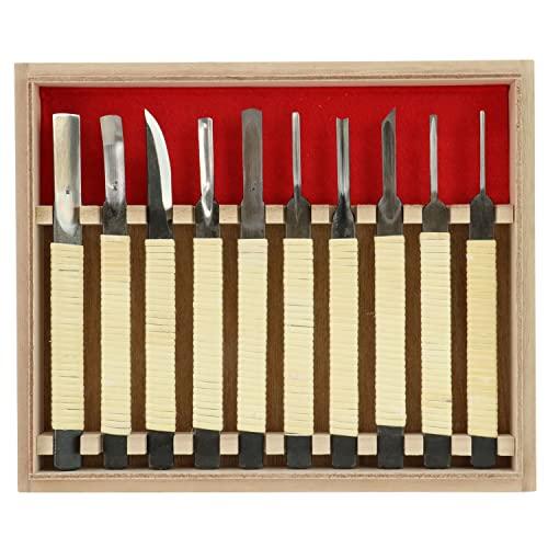 与板利器(Yoitariki) 細工用藤巻共柄彫刻刀 紀 ノリ 10ホンクミ