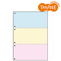 オリジナル TANOSEE 汎用マルチタイププリンタ帳票 カラー用紙 A4 3分割 6穴 2500枚入(CPPA43C25F)