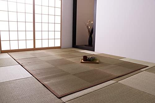 イケヒコ い草 ラグ カーペット マット ノア 約352×261cm 【江戸間6畳】 ブラウン ナチュラル シンプル モダン 市松 格子 消臭 防臭 抗菌 #4106506の通販は 14,350円