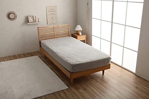 イケヒコ 寝具 カバー ラピアス ボックスシーツ 約140×200×30cm ダブル パールグレー 無地 エコ フェイクファー 洗える 冬用 あったか おしゃれ #1597229