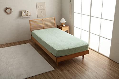 イケヒコ 寝具 カバー ラピアス ボックスシーツ 約120×200×30cm セミダブル ピスタチオグリーン 無地 エコ フェイクファー 洗える 冬用 あったか おしゃれ #1597519