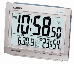 CASIO カシオ カシオ 温度・湿度計・夜見えライト付き 生活環境お知らせ電波クロック シャインシルバー DQL-130NJ-8JF