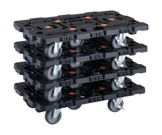 TRUSCO トラスコ中山 TRUSCO 連結式樹脂製平台車 ビートル 700X450 自在5輪 内2輪ストッパー付 まとめ買い4台 (BT700J5S2E100M4 8000)の通販は