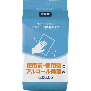 カウネット ウェットティッシュ アルコール除菌 詰替用 110枚 3558-1666【入数:24】の通販は