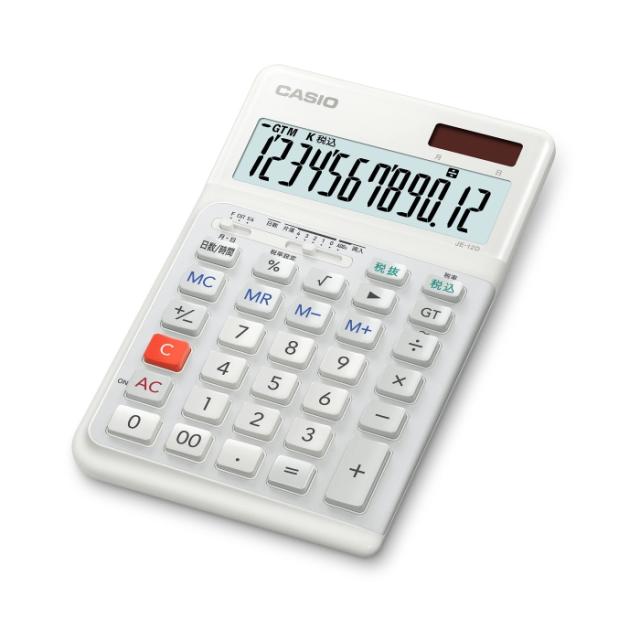 CASIO カシオ カシオ計算機 [CASIO] カシオ 人間工学電卓(ジャストサイズ) JE-12D-WE-N(JE-12D-WE-N) 8,495円