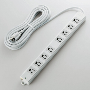 ELECOM エレコム 雷ガード二重構造工事用タップ/3ピン8個口/5mグレー T-WRMK3850LG/RS(T-WRMK3850LG/RS)