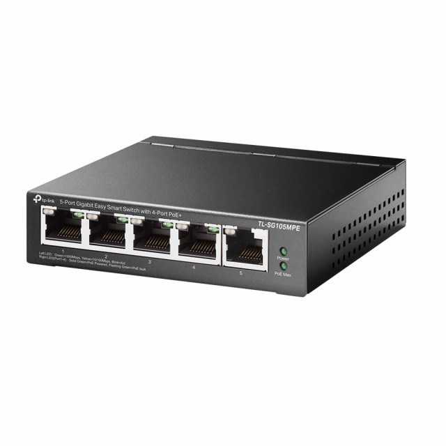 TP-LINK 5-Port Gigabit Easy Smart PoE/PoE+ Switch(4PoE+ポート搭載)(TL-SG105MPE(UN))の通販は
