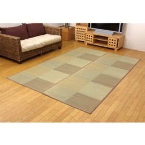 イケヒコ い草花ござカーペット 『DXパルコ裏貼CP』 ブラウン 江戸間6畳(約261×352cm) (裏:不織布)の通販は