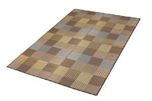 イケヒコ 純国産 い草花ござカーペット 『京刺子』 ブラウン 本間3畳(約191×286cm)