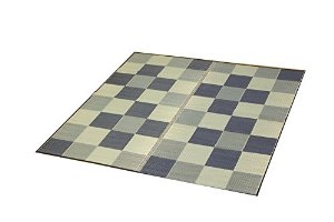 イケヒコ 純国産 い草ラグカーペット 『ブロック2』 グレー 約191×191cmの通販は 10,387円