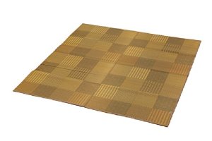 イケヒコ 純国産 い草花ござカーペット 『京刺子』 ベージュ 江戸間2畳(約174×174cm)