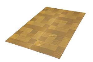イケヒコ 純国産 い草花ござカーペット 『京刺子』 ベージュ 江戸間3畳(約174×261cm)