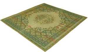 イケヒコ 純国産 い草花ござカーペット 『アシック』 グリーン 本間3畳(約191×286cm)