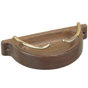 SHIROKUMA シロクマ 半月ボックス掛棒 ミディアムオーク/金 NH-12