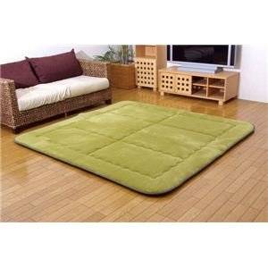 イケヒコ 国産固綿40mm使用 フランネル生地 ふっくら敷 『スムースF敷』 グリーン 190×190cmの通販は