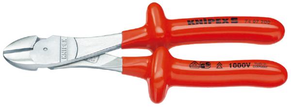 クニペックス KNIPEX 7407-200 絶縁強力斜ニッパー 1000V