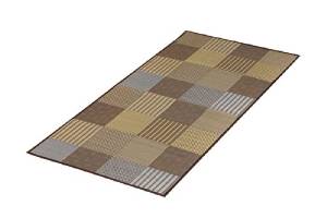 イケヒコ 純国産 い草花ござカーペット 『京刺子』 ブラウン 江戸間1畳(約87×174cm)