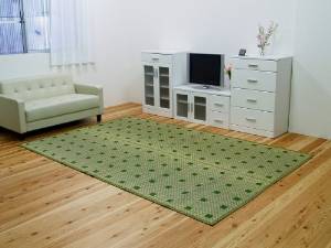 イケヒコ 純国産 い草花ござ 『飛鳥』 グリーン 江戸間4.5畳(約261×261cm)の通販は