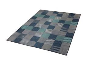 イケヒコ 純国産 袋織 い草ラグカーペット 『DX京刺子』 ブルー 約191×300cm(裏:不織布)の通販は