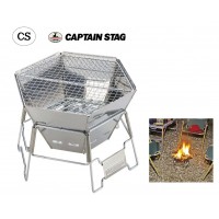 パール金属 PM-6498 CAPTAIN STAG キャプテンスタッグ ヘキサ ステンレスファイアグリルM M-6498 (942333)