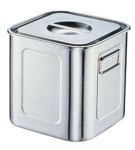 三宝産業 18-8深型角キッチンポット 目盛付(手付)19.5cm【AKK06019】