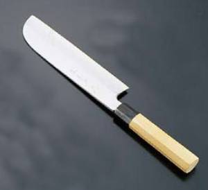 青木刃物製作所 堺孝行 シェフ和庖丁 銀三鋼 鎌型薄刃24cm【ASE05057】