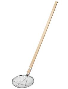 EBM TS ステンレス木柄給食用すくい網 丸型24cm極荒目(2.5メッシュ)【ASK5901】