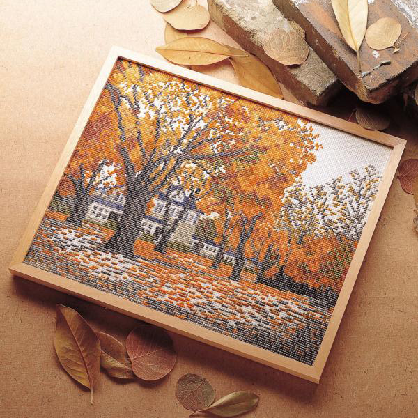 オリムパス製絲 ししゅうキット 7108(オフホワイト) 四季彩の詩 秋深まる (4428g)