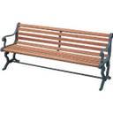 山崎産業 ベンチ YB-77L-WN(背付肘付)【843-3326】の通販は