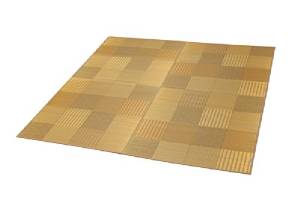 イケヒコ 純国産 袋織い草ラグカーペット 『京刺子』 ベージュ 約191×191cm