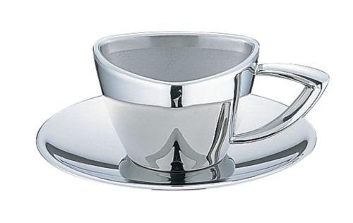 三宝産業 UK18-8トライアングルシリーズコーヒーカップ＆ソーサー【PTL8101】